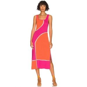 Solid & Striped Kimberly Dress in Tangerine & Strawberry- size M- NEW